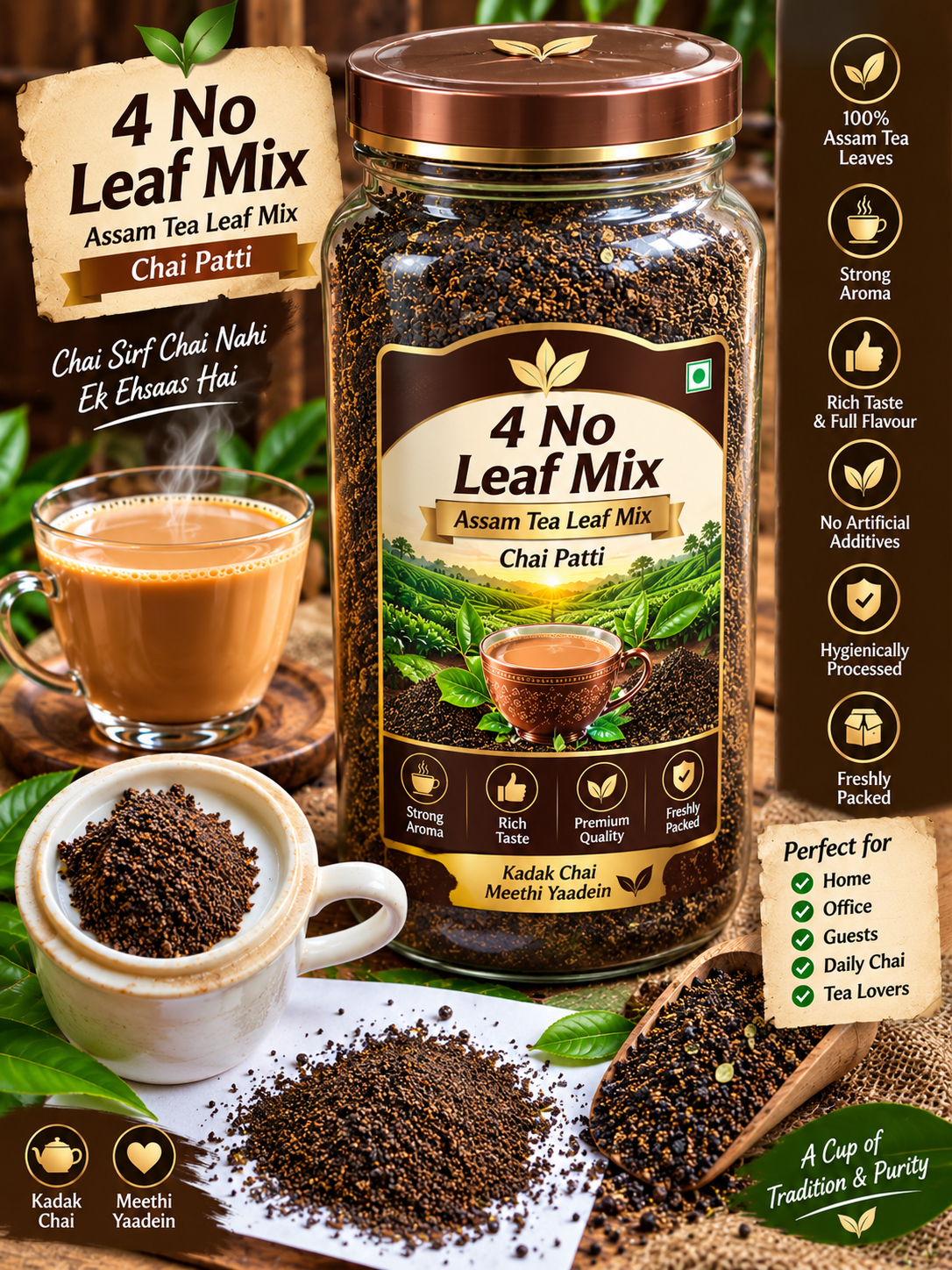 Leaf Mix Chai Patti – Assam Tea Leaf Mix (4-No) - Image 4